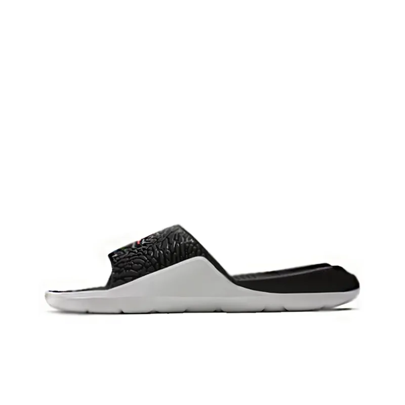 JORDAN Hydro 7 V2 Black Red Burst Crack Slippers 'Black'-0