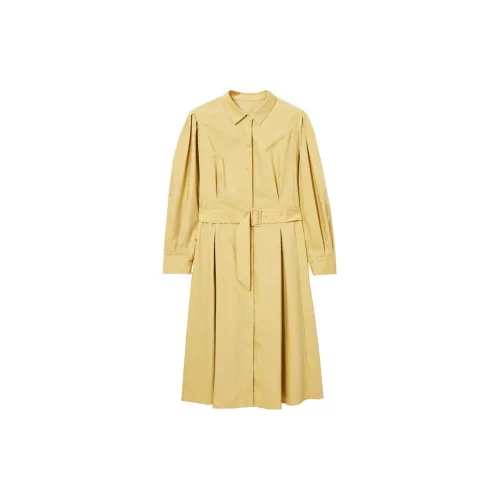 Asuka and new sake Long-Sleeved Dresses Women's Mustard Gold