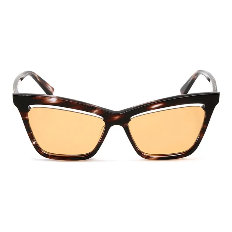 McQ Alexander McQueen Irregular Shape Sunglasses Women's Brown-0