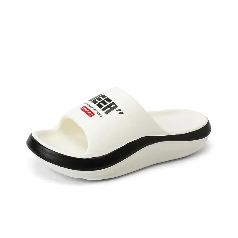 DEERWAY Slide Slippers Men Khaki Orange/Black/White-25