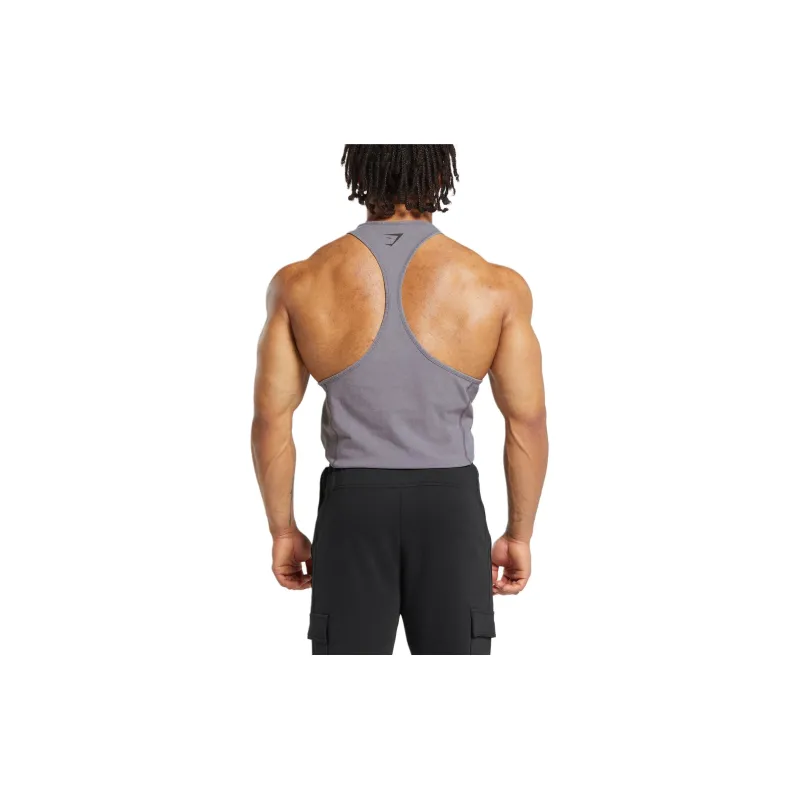 GYMSHARK HERITAGE WASHED STRINGER Tank Top Men's Dusty Purple-1