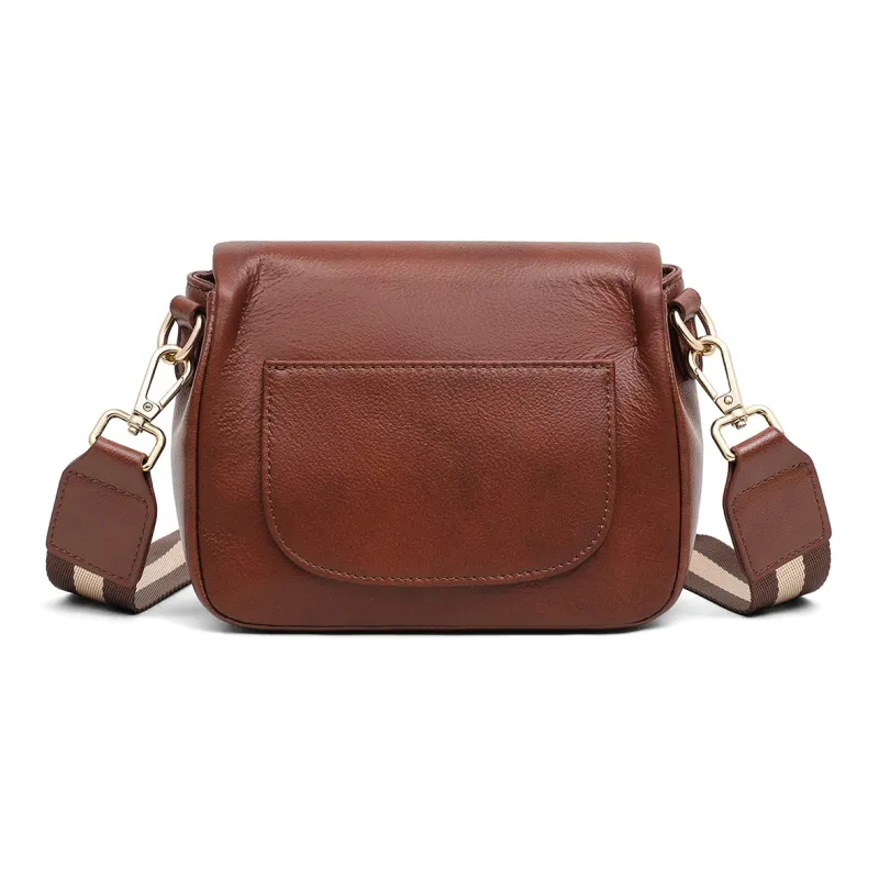 PT'SON Cow Leather With Synthetic Leather Small Square Bag Shoulder Bag, Crossbody Bag Women's Wine Coffee-1