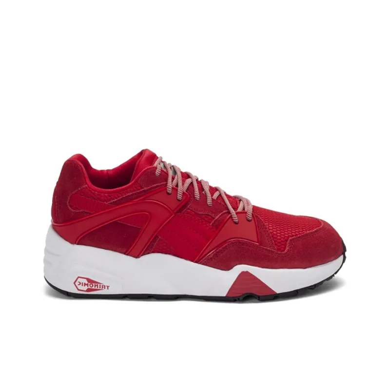 PUMA Trinomic Blaze Cushioning Anti Slip And Wear Resistant Low Top Casual Shoes Unisex Red White-1