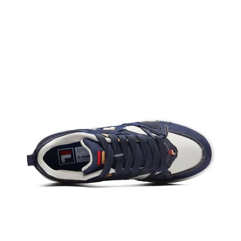 FILA FUSION Smash Low Top Vintage Basketball Shoes Men's Blue White-2