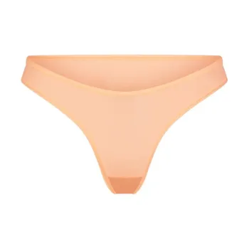 SKIMS FITS EVERYBODY DIPPED FRONT THONG Underpants Women's 1 Pack Faded Nectar