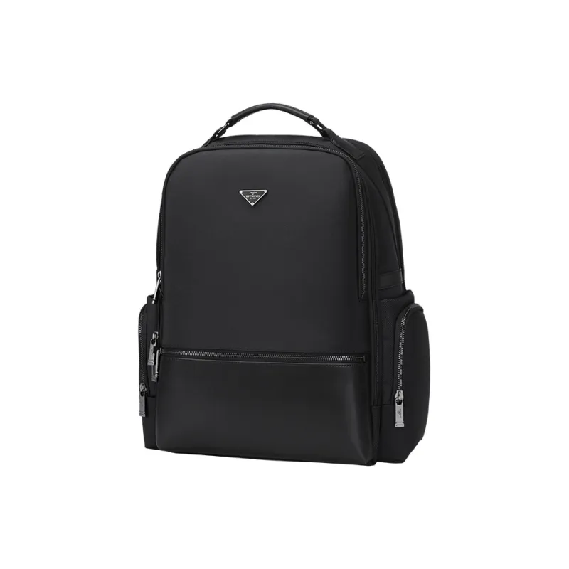 SEPTWOLVES Fabric Backpacks Backpack Laptop Bags Medium Size Unisex Black-1