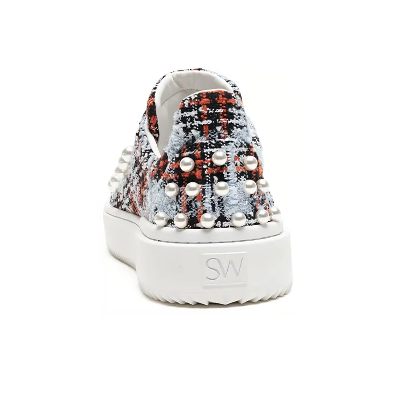 Stuart Weitzman Skateboard Shoes Women's Low-Top Blue Red-4