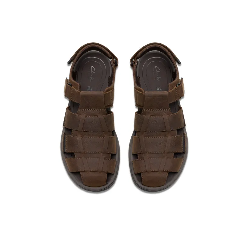 Clarks Beach Sandals Men Dark Brown-2