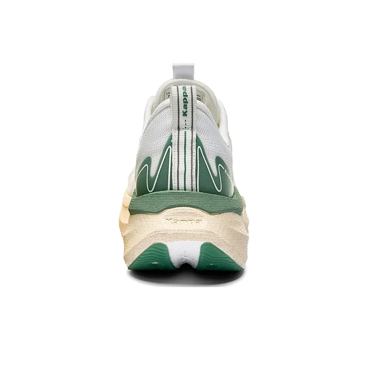 Kappa Abrasion Resistant Slip Resistant Low Top Running Shoes Unisex White Green-4