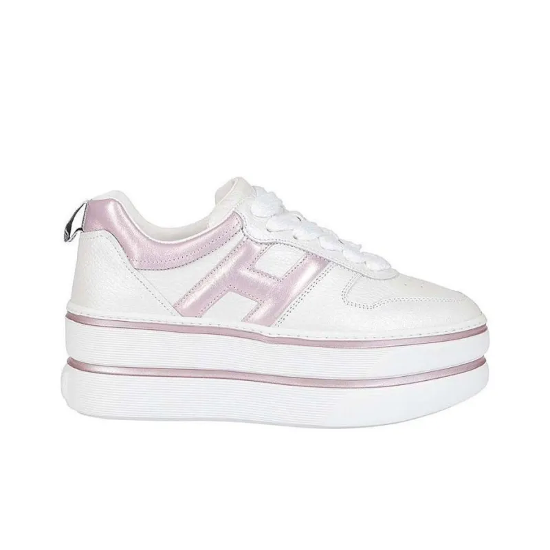 HOGAN H449 Platform Shoes Women's Pink White-1