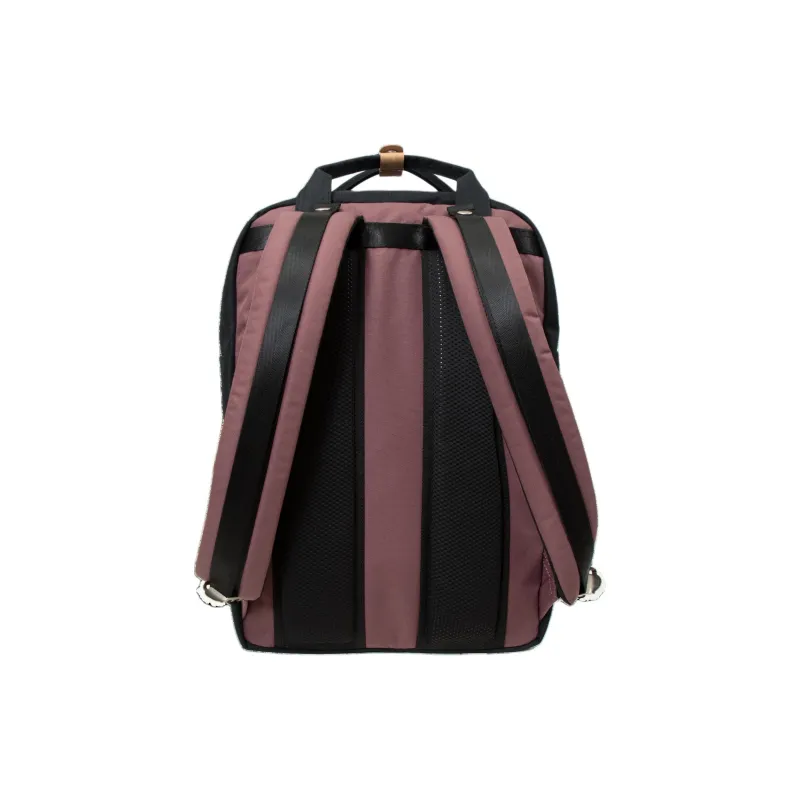 Doughnut Recycled Polyester Backpack Large Size Unisex Plum Plaid Denim Color-2