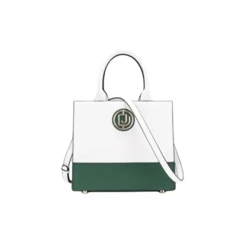DEERE JACK Cow Split Leather Tote Bag Shopping Bag Shoulder Bag Crossbody Bag Handbag Medium Size Women's White & Green
