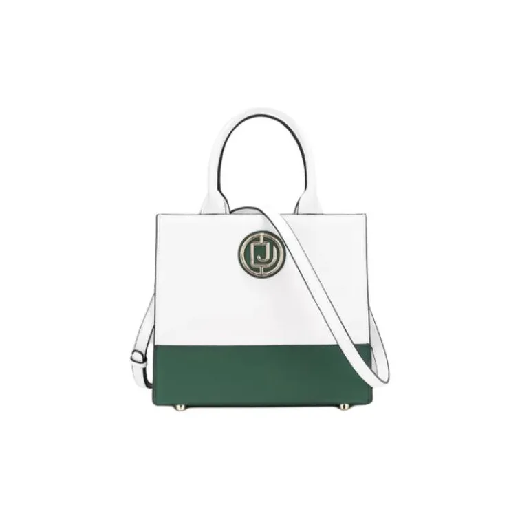 DEERE JACK Cow Split Leather Tote Bag Shopping Bag Shoulder Bag Crossbody Bag Handbag Medium Size Women's White & Green-0