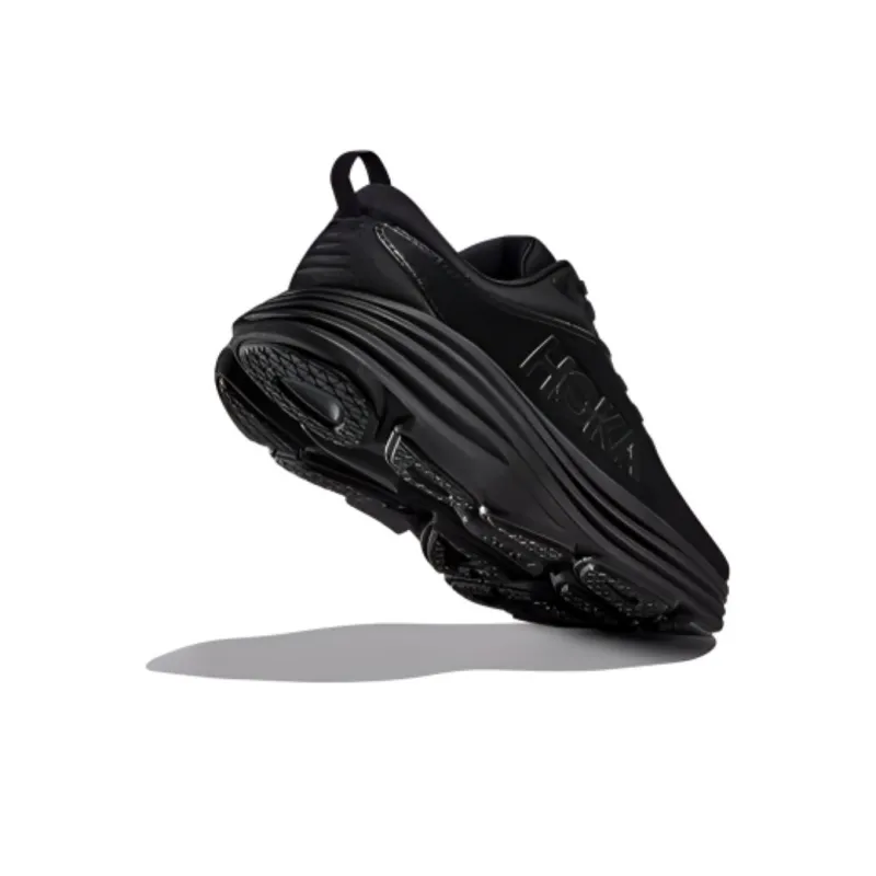 HOKA ONE ONE Bondi 8 Slip-Resistant Breathable Rebound Low-Top Running Shoes Men's Black-3
