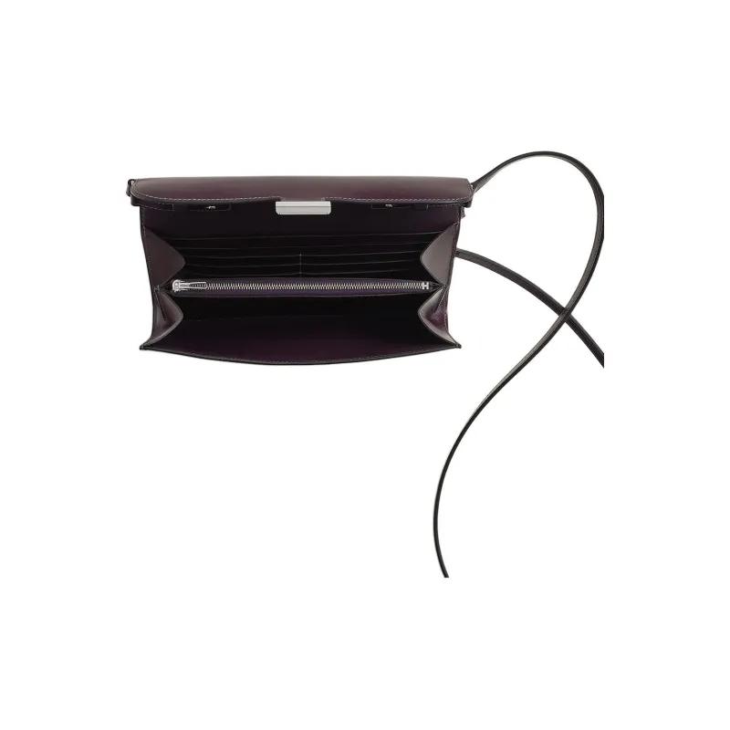 HERMES Constance Box Calfskin Wallet Women's 59 Raisin Grape Purple-2