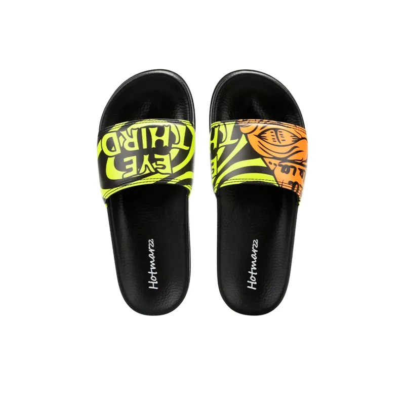 HOTMARZZ Slide Slippers Unisex Black/Neon Green-2