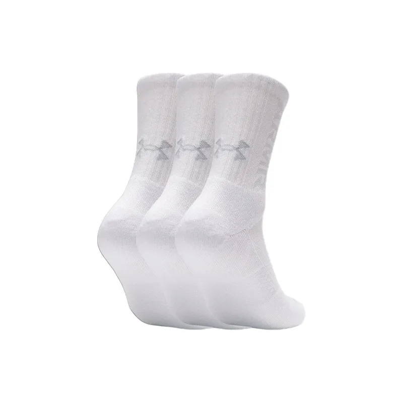 Under Armour Mid Calf Socks Unisex 3 Pack White-1