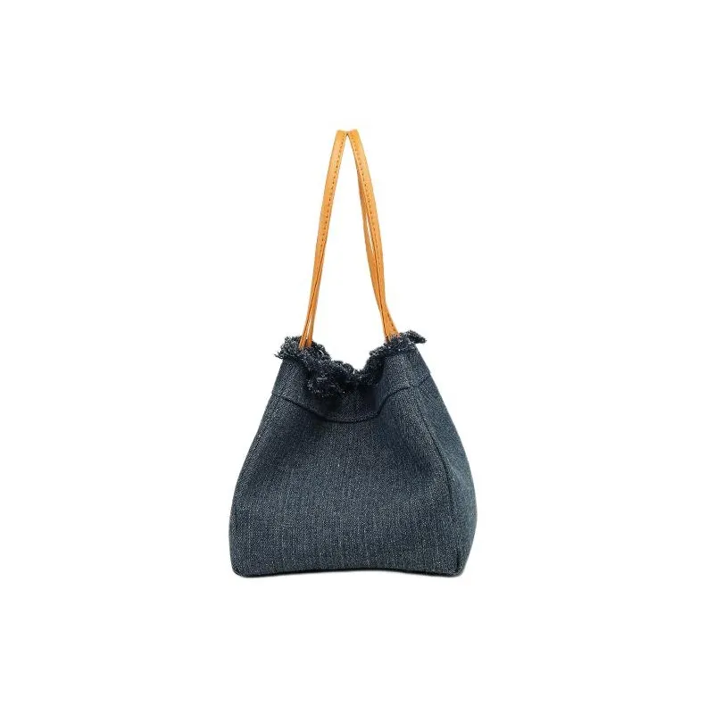 DEERE JACK Denim Bucket Bag Handbag Trumpets Women's Dark Blue-3