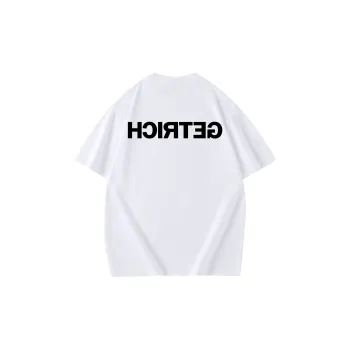 ALang Studio Casual Loose Fit Off The Shoulder 100% Cotton Pullover Crew Neck Short Sleeved T Shirts Unisex