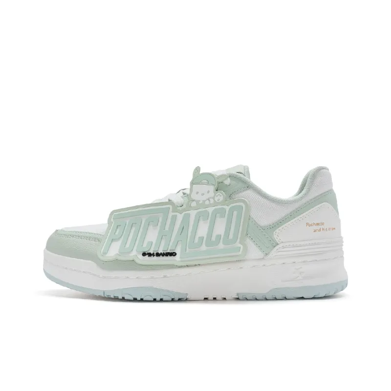XTEP Skateboard Shoes Men Low Top Sail White/Creamy Green-0