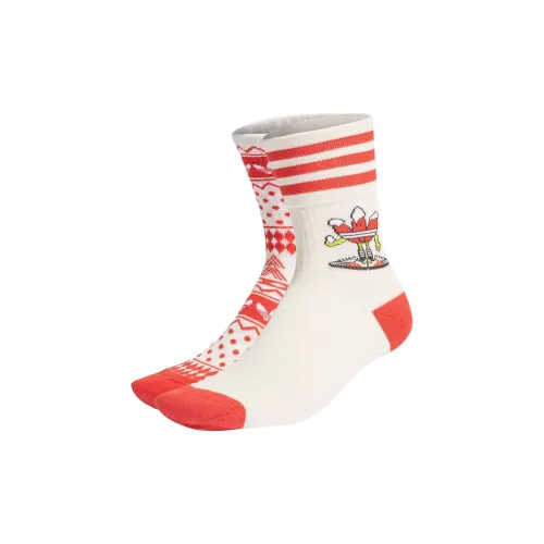 adidas originals Unisex Crew Sock 2pp Ivory/Red