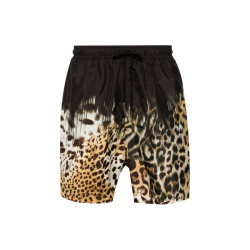 Roberto Cavalli Tiger Tooth-detailed Leopard-print Swim Shorts