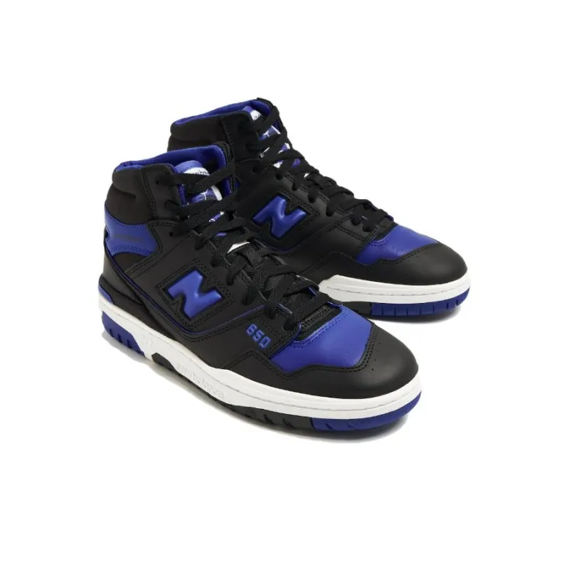 New Balance NB 650 Abrasion Resistant Breathable Mid Top Vintage Basketball Shoes Men's Black Blue-2