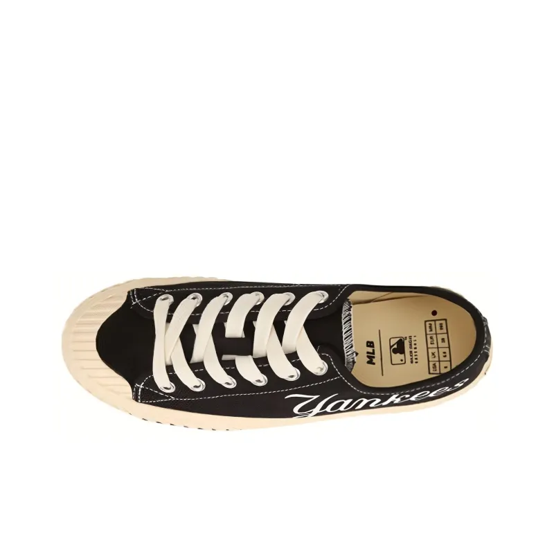 MLB Playball Anti Slip And Wear Resistant Lightweight Low Top Canvas Shoes Unisex Black-3