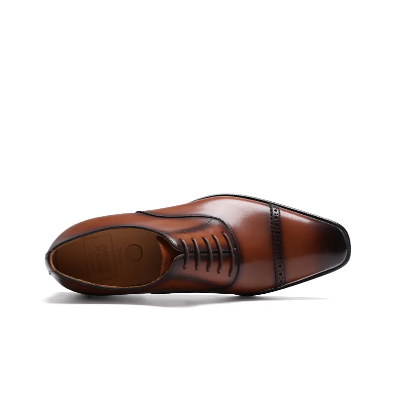 IGESHI Dress Shoes Men's Yellow Brown-3
