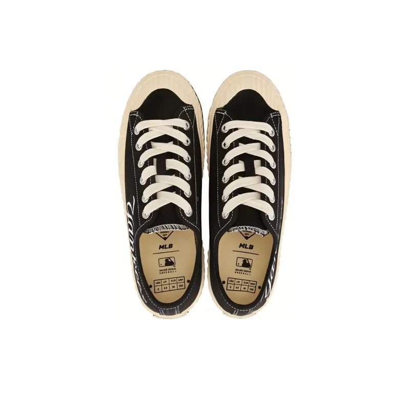 MLB Playball Anti Slip And Wear Resistant Lightweight Low Top Canvas Shoes Unisex Black-2