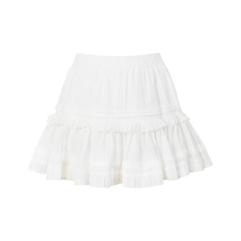 NTOT Casual Short Skirts Women's White-1