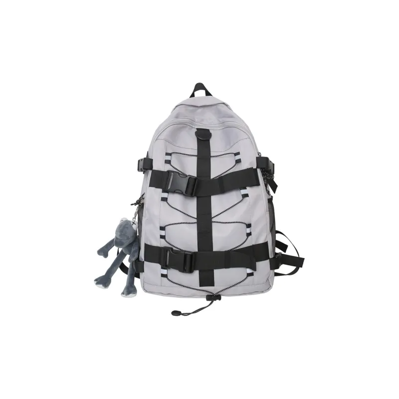 NIGEER Nylon Backpack Regular Unisex Black/Light Gray-5