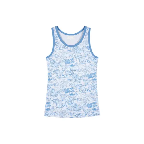 Maison Kitsune Tank Tops Women's Blue