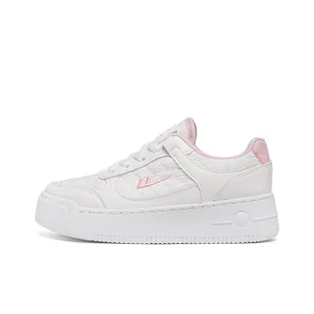 Warrior Students Casual White Sneakers Durable Lightweight And Breathable Low Top Skateboard Shoes Women's White Pink