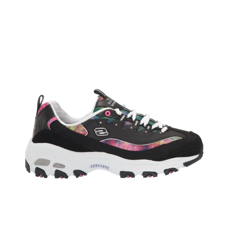Skechers D'LITES 1.0 Non-slip Wear-resistant Shock Absorption Low-Top Chunky Sneakers Women's Black Pink-1