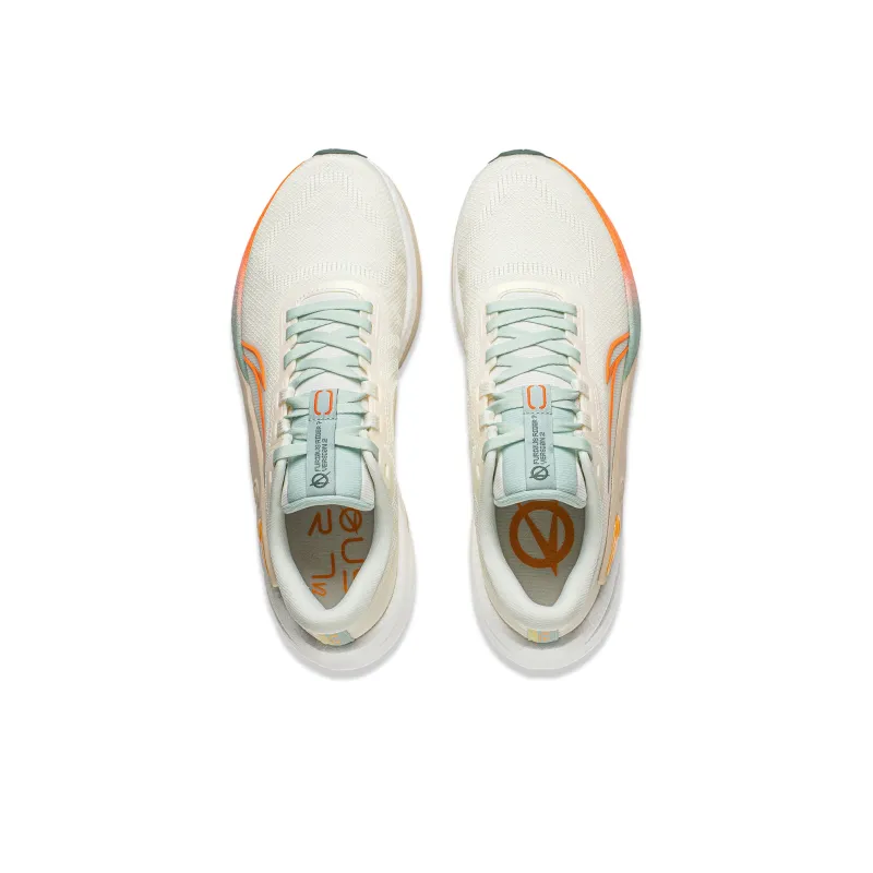 LINING Furious Rider 7.0 V2 Running Shoes Men Low Top Ecru/Carrot Orange-4