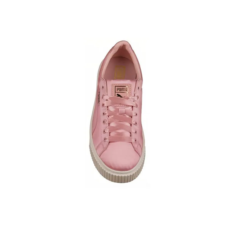 PUMA Basket Platform Satin Pink Lace Up 'Pink' Women's-2