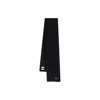 Burberry Ekd Embroidered Ribbed Knit Scarf