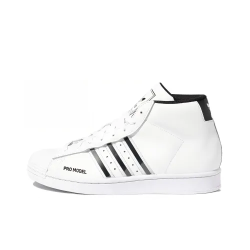 Adidas Originals Pro Model Skateboard Shoes Unisex Mid-Top White/Black