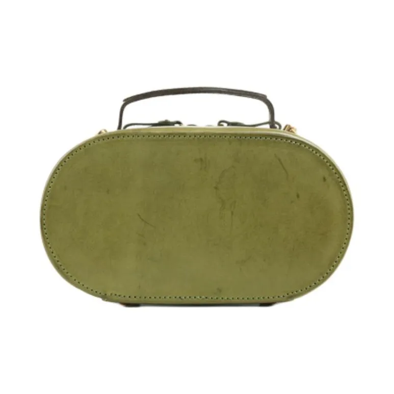 DEERE JACK Cow Leather X Crossbody Bag, Shoulder Bag Trumpets Women's Army Green-4