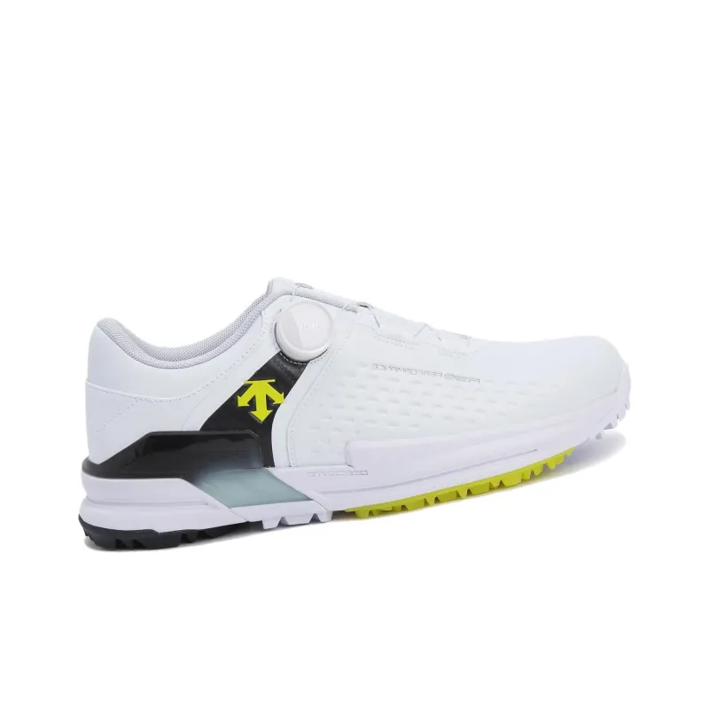 DESCENTE Cushioning Abrasion Resistant Balance Low Top Golf Shoes Unisex White Black Yellow-1