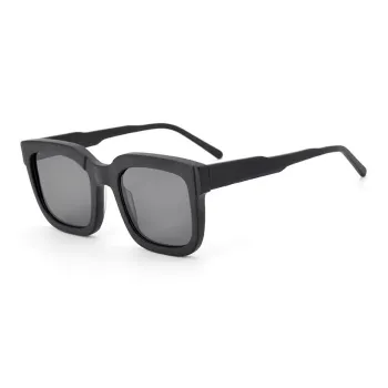 THANKSGIVING Plate Frame Acetate Square Sunglasses Unisex Black