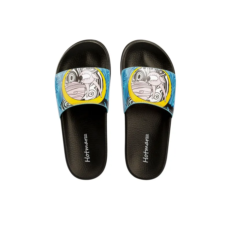 HOTMARZZ Slide Slippers Unisex Black/White-3