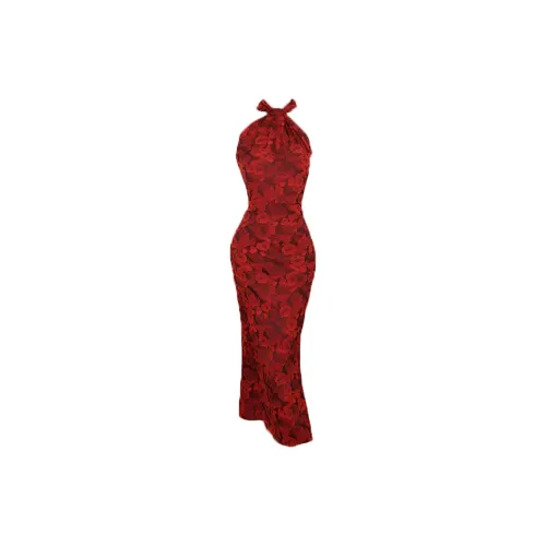 CPAURA Sleeveless Dresses Women's Red