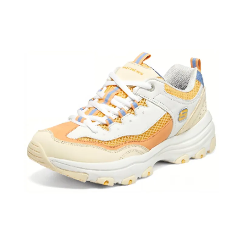 Skechers I Conik Cushioning Anti Slip And Wear Resistant Low Top Chunky Sneakers Women's White Yellow-2