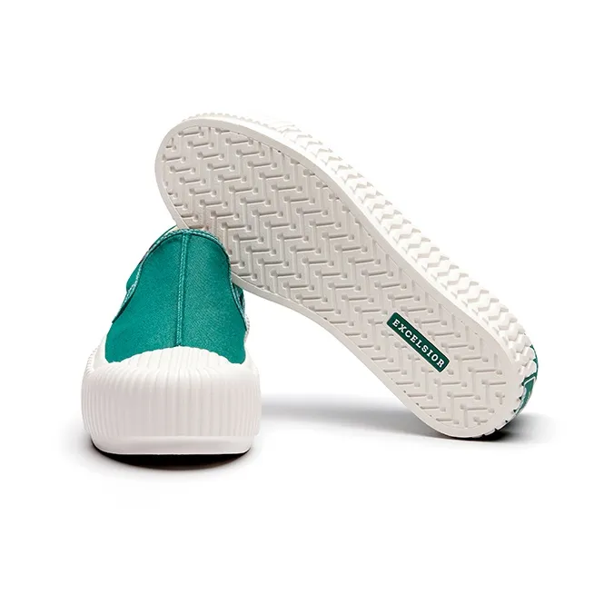Excelsior Canvas Shoes Unisex Low Top Malta Blue/Brunswick Green/Snowflake Stone White-14