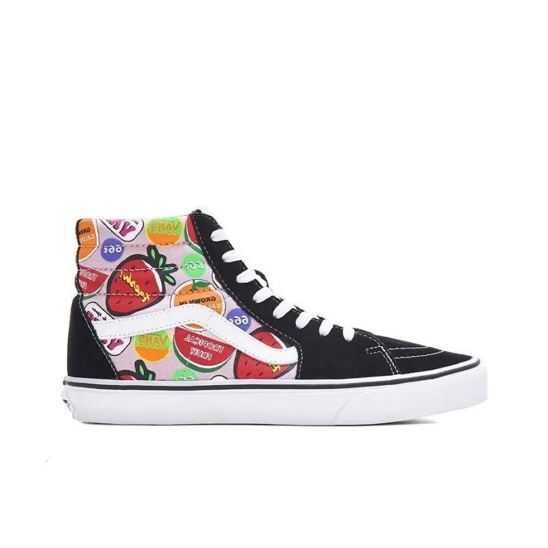 Vans SK8 Hi Black White Strawberry Multi‑Color-1