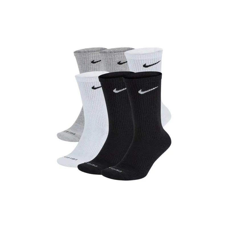 Nike Mid-Calf Socks Men's 1 Set Of 6 Pack Black/Gray/White-0