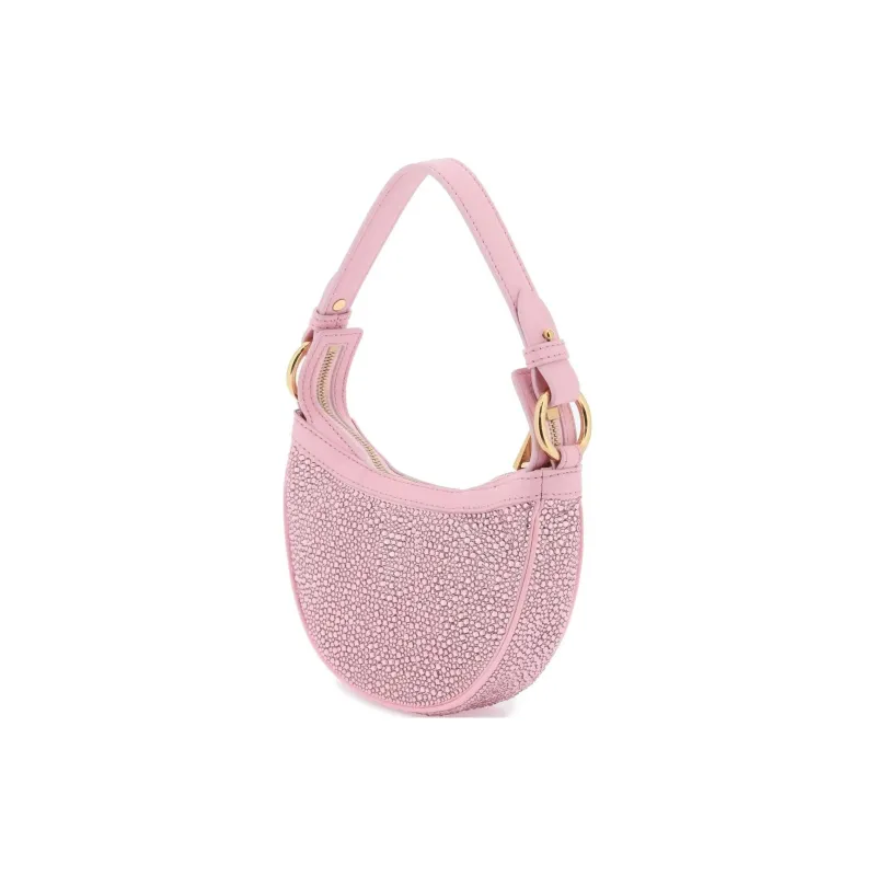 VERSACE Repeat Series Viscose Hobo Bag Handbag Mini Women's Pink-3