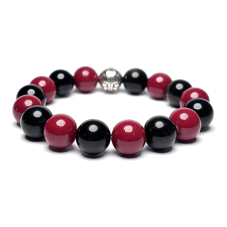 MOUNTAINS AND MANS Reconstructed Cinnabar Auspicious Beaded Bracelet Unisex-1